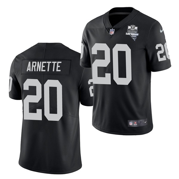 Men's Las Vegas Raiders #20 Damon Arnette Black NFL 2020 Inaugural Season Vapor Limited Stitched Jersey Men's Las Vegas Raiders #20 Damon Arnette Black NFL 2020 Inaugural Season Vapor Limited Stitched Jersey